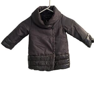 Cynthia Rowley Coat Baby Gray Patent Long‎ Sleeve Dress Sz 18M (Baby Girl)